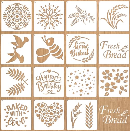 15 Stück Schablone für Brot,PET-Material Brot Dekoration Vorlage,Anderes Muster Brot Schablone,Pragmatisch Torten Schablonen,für Brots,Kuchen, Kaffee,Torte Oder Kekse 15 Stück Schablone für Brot,PET-Material Brot Dekoration Vorlage,Anderes Muster Brot Schablone,Pragmatisch Torten Schablonen,für Brots,Kuchen, Kaffee,Torte Oder Kekse von CIATBYYJ