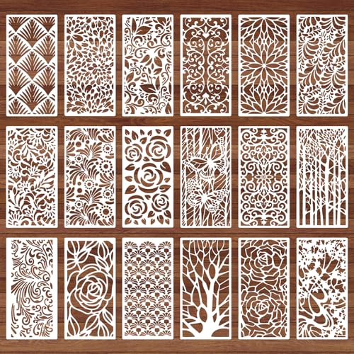18 Stück Malerei Schablonen,Wiederverwendbare Blumenschablonen,Kunststoff Zeichnung Malschablonen,Schablonen Textilgestaltung,Wandgestaltung Schablonen zum Malen von DIY Holz,Möbeln,Heimdekoration 18 Stück Malerei Schablonen,Wiederverwendbare Blumenschablonen,Kunststoff Zeichnung Malschablonen,Schablonen Textilgestaltung,Wandgestaltung Schablonen zum Malen von DIY Holz,Möbeln,Heimdekoration von CIATBYYJ