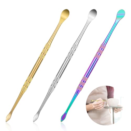 3 Stück Wachsschnitzerei Werkzeuge Edelstahl, Doppelendige Wachsschnitzwerkzeug, Modellierwerkzeuge, Carving Tool Kit für Ton Töpferei Detaillierung Modellierung von CIATBYYJ