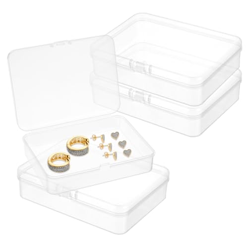 CIATBYYJ 4 Stück Kleine Aufbewahrungsbox Plastikbox mit Deckel,Transparent Perlen Aufbewahrungsbox,Klassifizierung Kleine Box,für Pillen,Perlen,Schmuck,Handwerk (11,5 x 8,5 x 2,8 cm) von CIATBYYJ