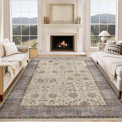 CIBTYHOH Teppich Wohnzimmer Kurzflor, Waschbare Teppiche Boho 160 * 230cm Vintage Teppich für Schlafzimmer Esszimmer Küche Tür CIBTYHOH Teppich Wohnzimmer Kurzflor, Waschbare Teppiche Boho 160 * 230cm Vintage Teppich für Schlafzimmer Esszimmer Küche Tür von CIBTYHOH