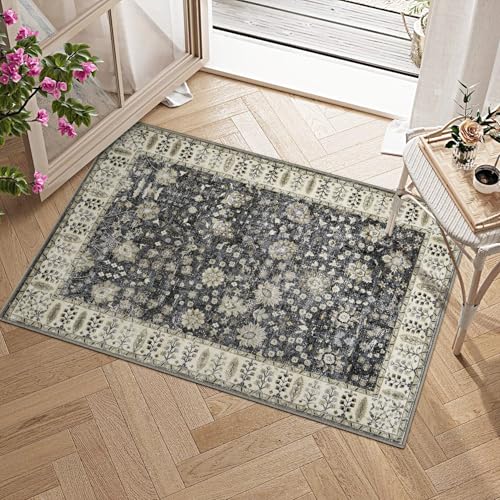 CIBTYHOH Teppich Wohnzimmer Kurzflor, Waschbare Teppiche Boho 60 * 100cm Vintage Teppich für Schlafzimmer Esszimmer Küche Tür von CIBTYHOH
