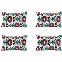 Set Von 4 Stück, Samt Ikat Kissenbezug, Samtkissen, 13, 78 "x 22, 24" Kissen, Ethnic Ikat, Schneller Versand 09422-1 von CICEM