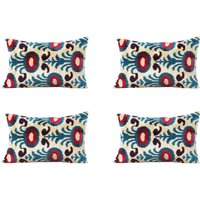 Set Von 4 Stück, Samt Ikat Kissenbezug, Samtkissen, 13, 98 "x 25, 04" Kissen, Ethnic Ikat, Schneller Versand 09426-2 von CICEM