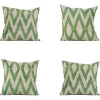 Set Von 4 Stück, Samt Ikat Kissenbezug, Samtkissen, 15, 75 "x 15, 75" Kissen, Zig Zag Ethnic Ikat, Schneller Versand 05675 von CICEM