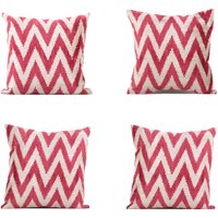 Set Von 4 Stück, Samt Ikat Kissenbezug, Samtkissen, 40 X cm Kissen, Zig Zag Ethnic Ikat, Schneller Versand 08553 von CICEM