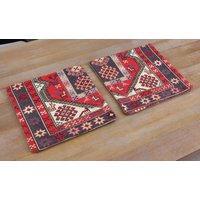 Set Von 2 Stück, Kilim Sumak Kissenbezug, Vintage Kissen, 15, 75 "x 15, 75" Dekokissen, Ethnic, Schneller Versand - 13389 von CICEM