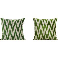 Set Von 2 Stück, Samt Ikat Kissenbezug, Samtkissen, 50, 5 X 50 cm Kissen, Zig Zag Ethnic Ikat, Schneller Versand 10596 von CICEM