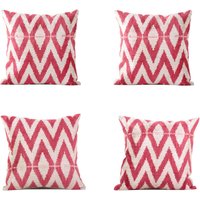 Set Von 4 Stück, Samt Ikat Kissenbezug, Samtkissen, 15, 94 "x 15, 94" Kissen, Zig Zag Ethnic Ikat, Schneller Versand 08395-1 von CICEM