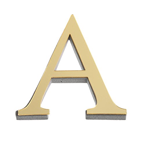 26 Buchstaben DIY Wandaufkleber, CICIYONER 3D Spiegel Acryl Aufkleber Wohnkultur (Gold, A) von CICIYONER