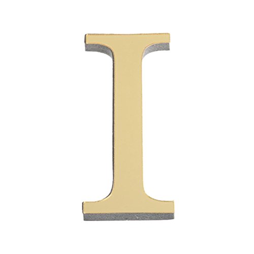 26 Buchstaben DIY Wandaufkleber, CICIYONER 3D Spiegel Acryl Aufkleber Wohnkultur (Gold, I) von CICIYONER
