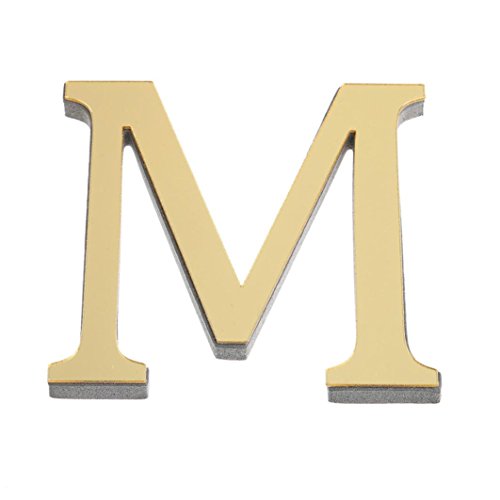 26 Buchstaben DIY Wandaufkleber, CICIYONER 3D Spiegel Acryl Aufkleber Wohnkultur (Gold, M) von CICIYONER