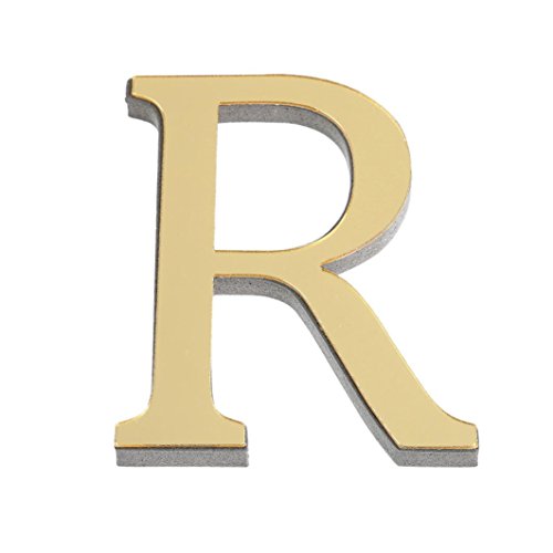 26 Buchstaben DIY Wandaufkleber, CICIYONER 3D Spiegel Acryl Aufkleber Wohnkultur (Gold, R) von CICIYONER