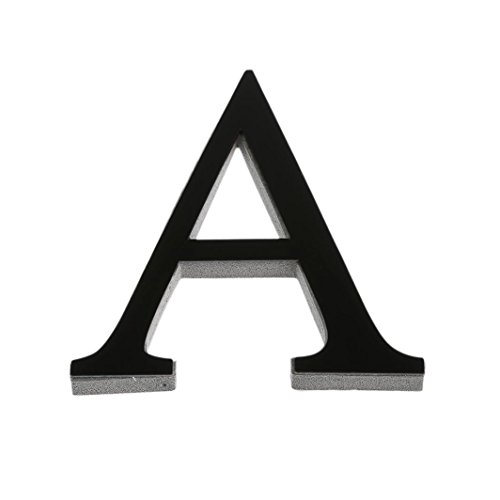 26 Buchstaben DIY Wandaufkleber, CICIYONER 3D Spiegel Acryl Aufkleber Wohnkultur (Schwarz, A) von CICIYONER