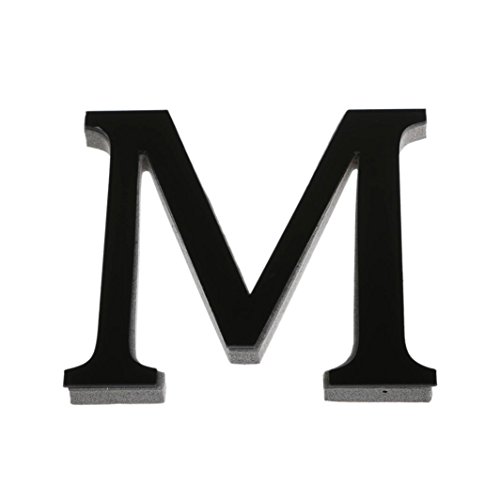 26 Buchstaben DIY Wandaufkleber, CICIYONER 3D Spiegel Acryl Aufkleber Wohnkultur (Schwarz, M) von CICIYONER