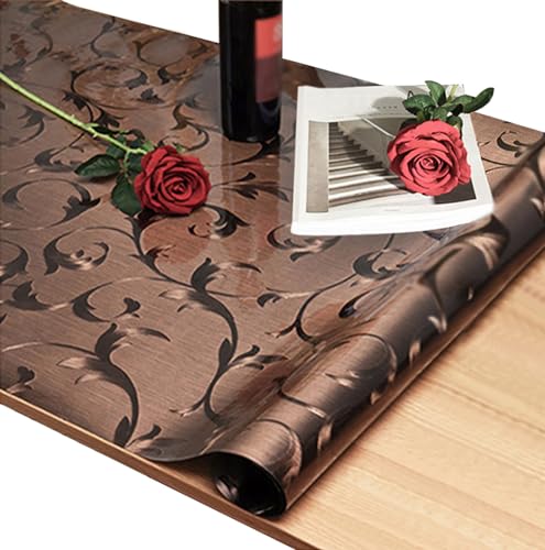 CIEEIN CIEHT Haushalt PVC Tischdecke Tischmatte Schreibtisch Tischfolie Schutzfolie Tischschutz Matte Wasserdicht Braun 85 * 140CM von CIEEIN CIEHT