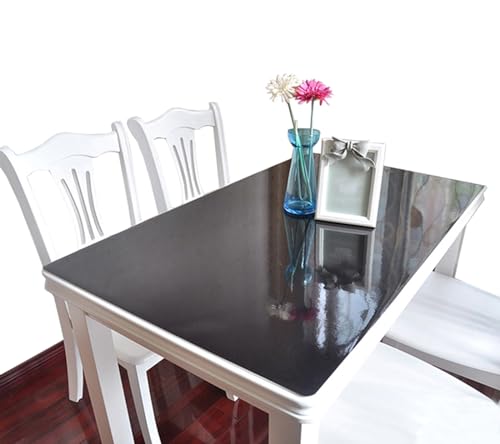 CIEEIN CIEHT Haushalt PVC Tischdecke Tischmatte Schreibtisch Tischfolie Schutzfolie Tischschutz Matte Wasserdicht Schwarz 80 * 140CM von CIEEIN CIEHT