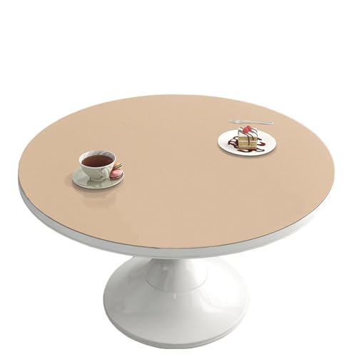 CIEEIN CIEHT PU Tischdecke Tischfoli Tischmatte Schreibtisch Tischfolie Rund Schutzfolie Tischfoli Tischschutz Wasserdicht Apricot Rund 80cm von CIEEIN CIEHT