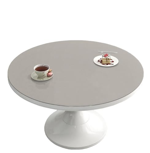CIEEIN CIEHT PU Tischdecke Tischfoli Tischmatte Schreibtisch Tischfolie Rund Schutzfolie Tischfoli Tischschutz Wasserdicht Grau Rund 80cm von CIEEIN CIEHT