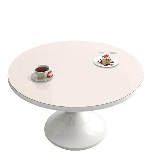 CIEEIN CIEHT PU Tischdecke Tischfoli Tischmatte Schreibtisch Tischfolie Rund Schutzfolie Tischfoli Tischschutz Wasserdicht Weiß Rund 70cm von CIEEIN CIEHT