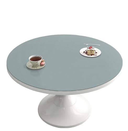 CIEEIN CIEHT PU Tischdecke Tischfolie Tischmatte Schreibtisch Rund Schutzfolie Tischschutz Wasserdicht Blau 80cm von CIEEIN CIEHT