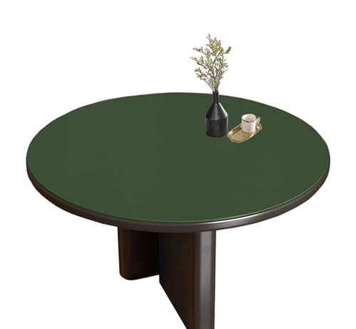 CIEEIN CIEHT PU Tischdecke Tischmatte Schreibtisch Tischfolie Rund Schutzfolie Tischfoli Tischschutz Matte Beideseiten Wasserdicht Grün+Grau Rund 90cm von CIEEIN CIEHT