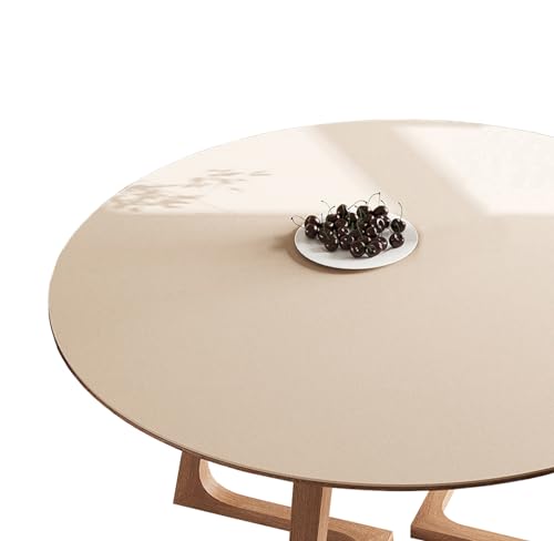 CIEEIN CIEHT PU Tischdecke Tischmatte Schreibtisch Tischfolie Schutzfolie Tischfoli Tischschutz Matte Single Side Wasserdicht Beige Khaki Rund 50cm von CIEEIN CIEHT