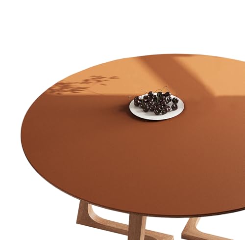 CIEEIN CIEHT PU Tischdecke Tischmatte Schreibtisch Tischfolie Schutzfolie Tischfoli Tischschutz Matte Single Side Wasserdicht Braun Rund 55cm von CIEEIN CIEHT