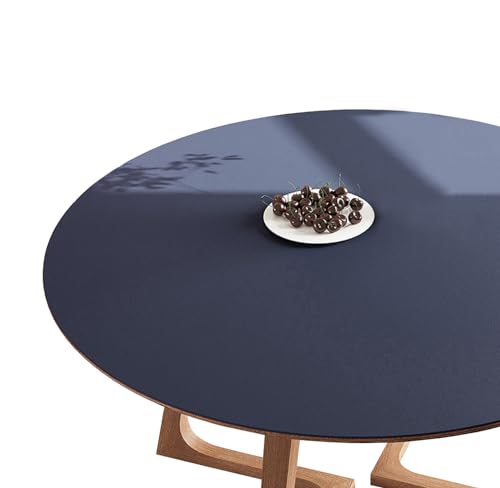 CIEEIN CIEHT PU Tischdecke Tischmatte Schreibtisch Tischfolie Schutzfolie Tischfoli Tischschutz Matte Single Side Wasserdicht Dark Blau Rund 80cm von CIEEIN CIEHT