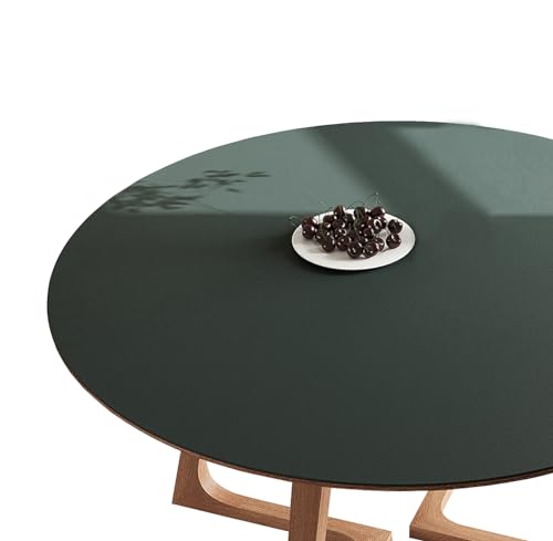 CIEEIN CIEHT PU Tischdecke Tischmatte Schreibtisch Tischfolie Schutzfolie Tischfoli Tischschutz Matte Single Side Wasserdicht Dark Grün Rund 60cm von CIEEIN CIEHT