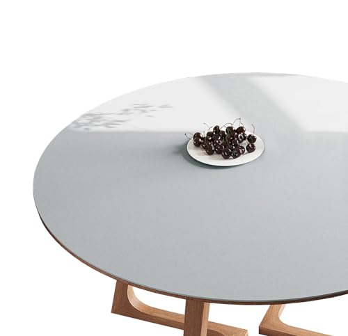 CIEEIN CIEHT PU Tischdecke Tischmatte Schreibtisch Tischfolie Schutzfolie Tischfoli Tischschutz Matte Single Side Wasserdicht Grau Rund 60cm von CIEEIN CIEHT