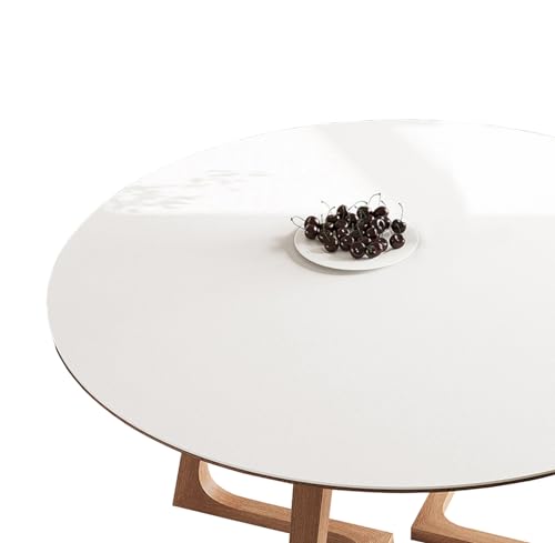 CIEEIN CIEHT PU Tischdecke Tischmatte Schreibtisch Tischfolie Schutzfolie Tischfoli Tischschutz Matte Single Side Wasserdicht Weiß Rund 110cm von CIEEIN CIEHT