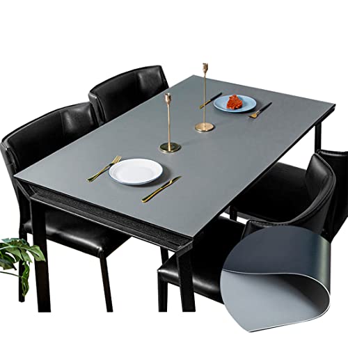 CIEEIN CIEHT PU Tischdecke Tischmatte Schreibtisch Tischfolie Schutzfolie Tischfoli Tischschutz Matte Wasserdicht Schwarz+Grau 70 * 70cm von CIEEIN CIEHT