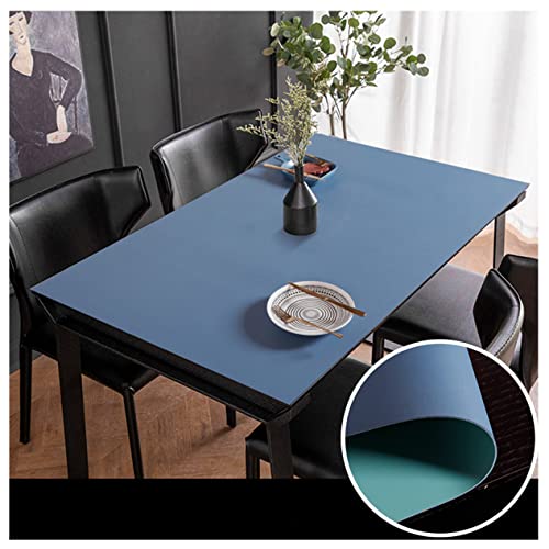 CIEEIN CIEHT PU Tischdecke Tischmatte Schreibtisch Tischunterlage Tischfolie Schutzfolie Tischschutz Matte Wasserdicht Dunkel Blau+Grün 80 * 160CM von CIEEIN CIEHT