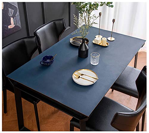CIEEIN CIEHT PU Tischdecke Tischmatte Schreibtisch Tischunterlage Tischfolie Schutzfolie Tischschutz Matte Wasserdicht Navy Blau+Orange 80 * 120CM von CIEEIN CIEHT