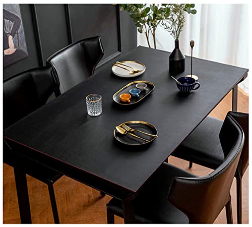 CIEEIN CIEHT PU Tischdecke Tischmatte Schreibtisch Tischunterlage Tischfolie Schutzfolie Tischschutz Matte Wasserdicht Schwarz+Rot 100 * 100cm von CIEEIN CIEHT
