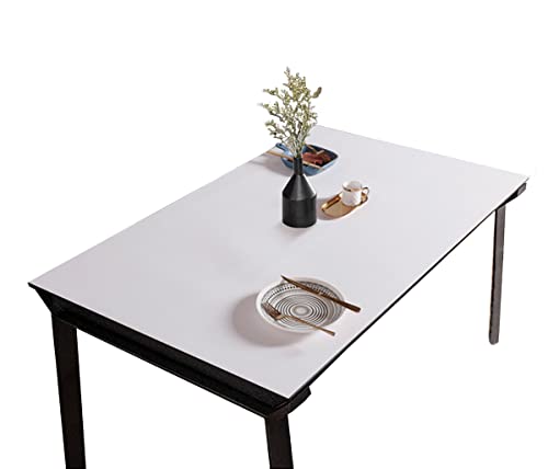 CIEEIN CIEHT PU Tischdecke Tischmatte Schreibtisch Tischunterlage Tischfolie Schutzfolie Tischschutz Matte Wasserdicht Weiß+Grau 80 * 130cm von CIEEIN CIEHT