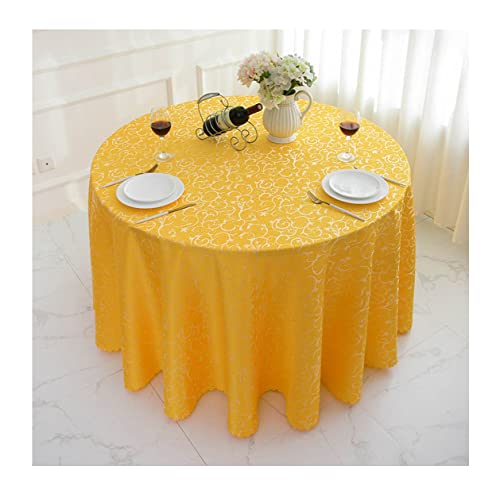CIEEIN CIEHT Polyester Tischdecke Rund Schreibtisch Tischtuch Tischwäsche Couchtisch Küchentischabdeckung Party Hochzeit Tafeltuch Gelb 160cm von CIEEIN CIEHT