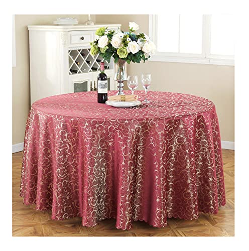 CIEEIN CIEHT Polyester Tischdecke Rund Schreibtisch Tischtuch Tischwäsche Couchtisch Küchentischabdeckung Party Hochzeit Tafeltuch Weinrot 300cm von CIEEIN CIEHT