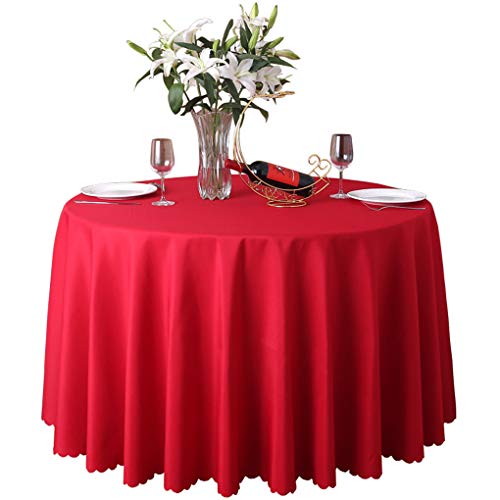 CIEEIN CIEHT Tischdecke Schreibtisch Tischtuch Tischwäsche Couchtisch Küchentischabdeckung Party Hochzeit Tafeltuch Rund Rot 200cm von CIEEIN CIEHT