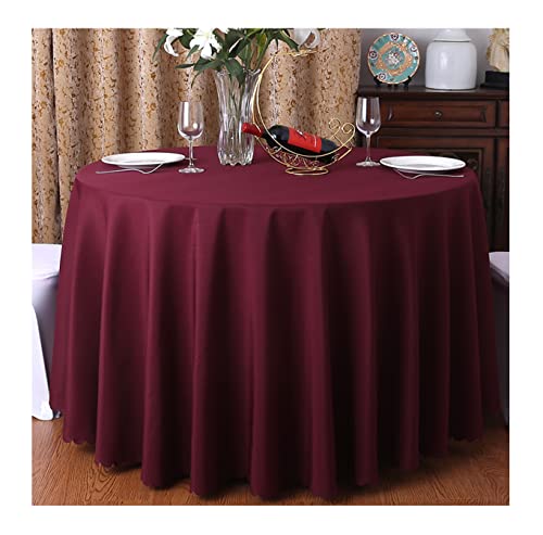 CIEEIN CIEHT Tischdecke Schreibtisch Tischtuch Tischwäsche Couchtisch Küchentischabdeckung Party Hochzeit Tafeltuch Rund Weinrot B 180cm von CIEEIN CIEHT