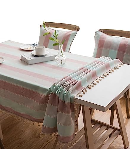 CIEEIN CIEHT Tischdecke Schreibtisch Tischtuch Tischwäsche Couchtisch Küchentischabdeckung Tafeltuch Tassel Pink 100x160CM von CIEEIN CIEHT