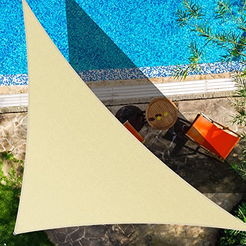 CIELO COLORIDO Dreieck Sonnensegel, 30 x 30 x 43 cm, Beige, 95 % UV-Blockierung, wasser- und luftdurchlässig, kommerzielle Größe, akzeptiert von CIELO COLORIDO