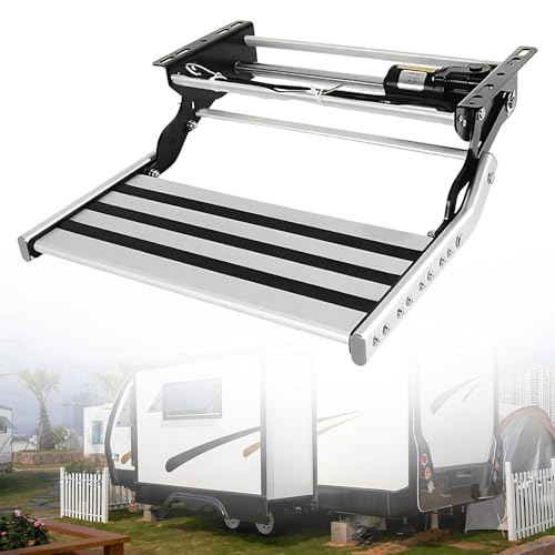 CIELOBLOEN Klappbare Elektro Trittstufe für Wohnmobile, Automatisch Ausfahrbare Alu-Einstiegsstufe mit LED Beleuchtung, 440LBS Kapazität für Wohnwagen, Camper, Motorhome SingleLayerElectric CIELOBLOEN Klappbare Elektro Trittstufe für Wohnmobile, Automatisch Ausfahrbare Alu-Einstiegsstufe mit LED Beleuchtung, 440LBS Kapazität für Wohnwagen, Camper, Motorhome SingleLayerElectric von CIELOBLOEN