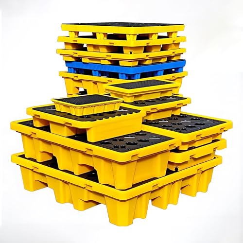 Modulare Auffangwanne für Ölfässer und Chemiebehälter mit abnehmbarem Gitterrost, Ablaufventil und Auffangvolumen – Auslaufsicherer Stapelpalette 60×60×15cmSingleBarrel Modulare Auffangwanne für Ölfässer und Chemiebehälter mit abnehmbarem Gitterrost, Ablaufventil und Auffangvolumen – Auslaufsicherer Stapelpalette 60×60×15cmSingleBarrel von CIELOBLOEN