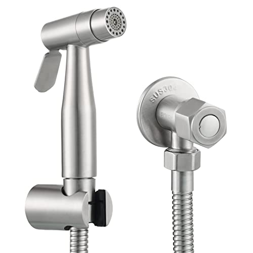 CIENCIA Bidet-Handbrause für Toilette Sprayer Edelstahl Sprüher Shattaf Komplett Bidet Set für WC, WS024AF6 von CIENCIA