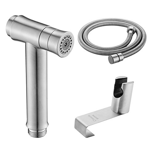 CIENCIA Edelstahl Bidet Handbrause 2 Strahlarten Bidet Sprayer Shattaf Komplett Bidet Set für WC, WS024BS von CIENCIA