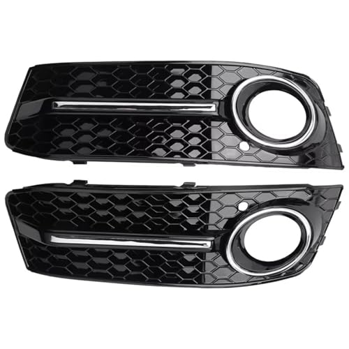 CIENUWPD 1 Paar Auto Links und Rechts Front Stoßstange Nebel Licht Kamm Gitter Grill Zubehör für A4 B8 2009-2012 8K0807682 8K0807681(Bright Black) von CIENUWPD