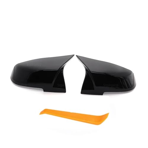 CIENUWPD 1 Paar Ersatz-Seitenspiegelabdeckungen aus echtem Carbonfaser in Schwarz für BMW Series 1 2 3 4 X M220i 328i F20 F21 F22 F23 F30 F32 F33 F36 X1(2pcs Black) von CIENUWPD