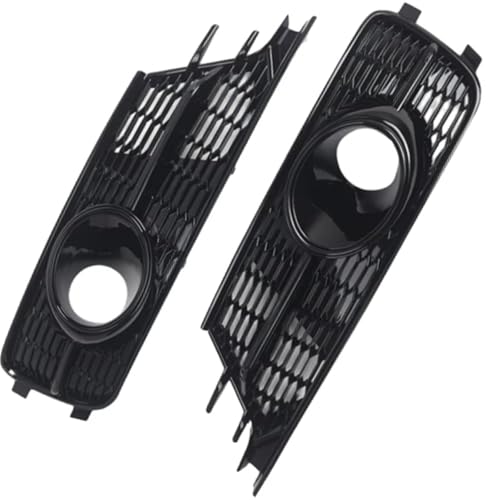 CIENUWPD 1 Paar Front Stoßstange Nebel Licht Kühlergrill Abdeckung Honeycomb Mesh Nebel Lampe Grill Abdeckung für Audi A6 C7 2016 2017 2018 4G0807647A 4G0807648A(Black) von CIENUWPD